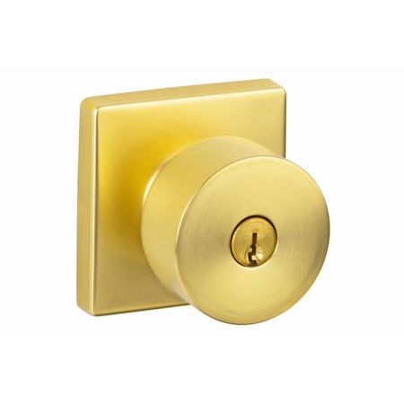 Sure-Loc Hardware Sure-Loc Hardware Bergen Square Entry Knobset, Satin Brass BG107-SQ SB